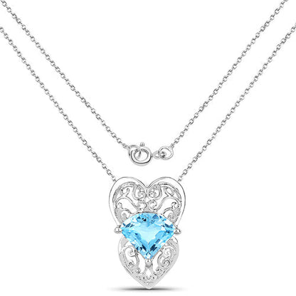 4.65 Carat Genuine Swiss Blue Topaz .925 Sterling Silver Pendant by Bids.com