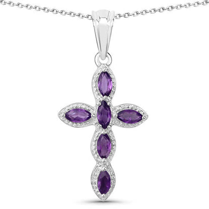 0.90 Carat Genuine Amethyst .925 Sterling Silver Pendant by Bids.com