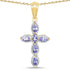 14K Yellow Gold Plated 0.84 Carat Genuine Tanzanite .925 Sterling Silver Pendant 
