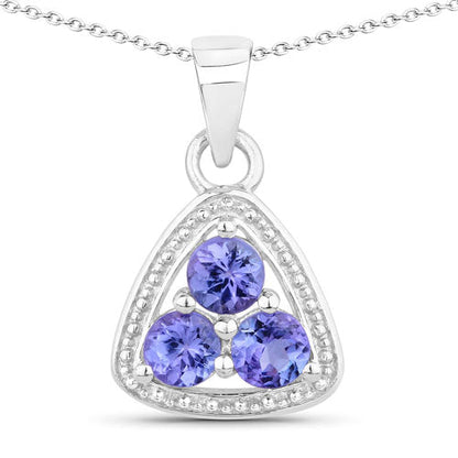0.69 Carat Genuine Tanzanite .925 Sterling Silver Pendant  DestGlow