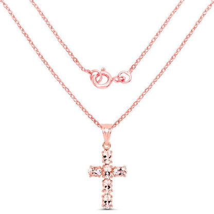 14K Rose Gold Plated 2.58 Carat Genuine Morganite .925 Sterling Silver Pendant  DestGlow