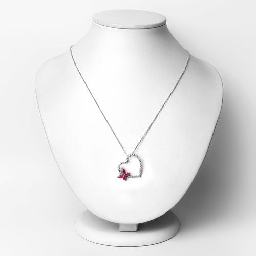 0.52 Carat Genuine Ruby and Created White Sapphire .925 Sterling Silver Pendant by Bids.com