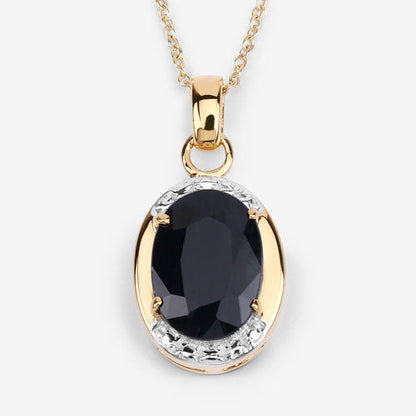 7.50 Carat Genuine Black Sapphire .925 Sterling Silver Pendant by Bids.com