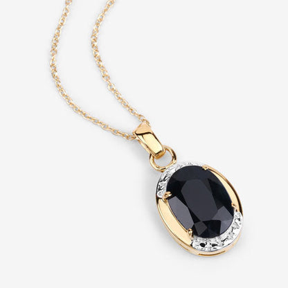 7.50 Carat Genuine Black Sapphire .925 Sterling Silver Pendant by Bids.com