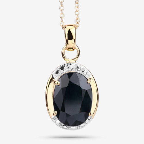 7.50 Carat Genuine Black Sapphire .925 Sterling Silver Pendant by Bids.com