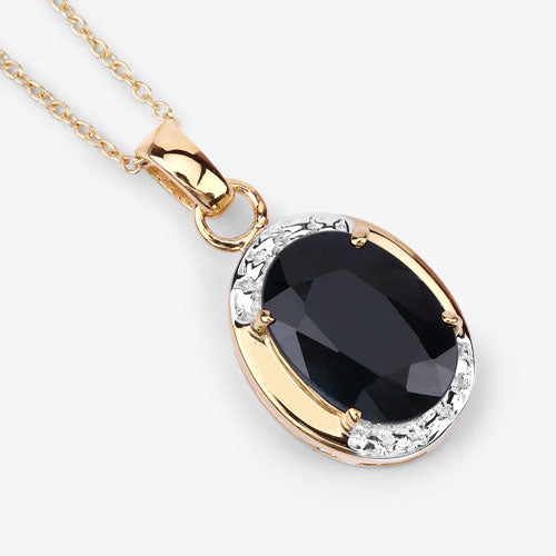 7.50 Carat Genuine Black Sapphire .925 Sterling Silver Pendant by Bids.com
