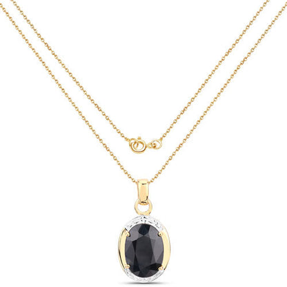 7.50 Carat Genuine Black Sapphire .925 Sterling Silver Pendant by Bids.com