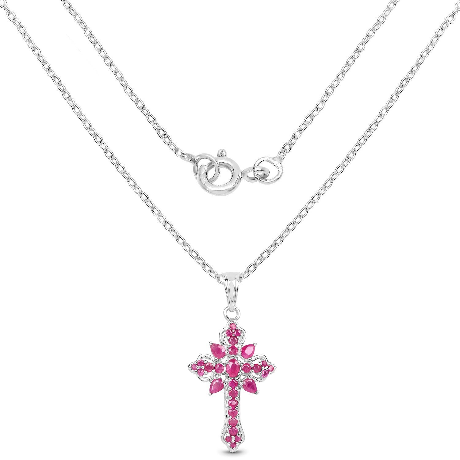 1.85 Carat Genuine Ruby Sterling Silver Pendant by Avera Group