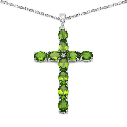 8.32 Carat Genuine Peridot and White Topaz .925 Sterling Silver Pendant by Bids.com