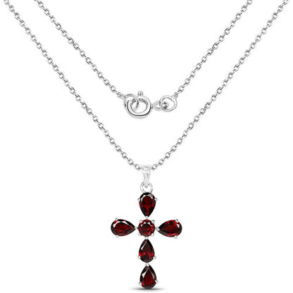 2.57 Carat Genuine Garnet .925 Sterling Silver Pendant  DestGlow
