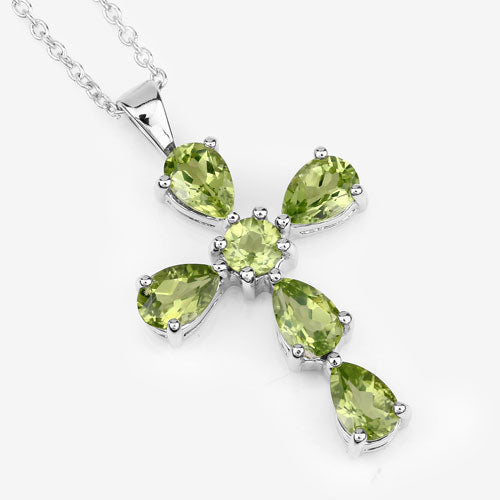 2.24 Carat Genuine Peridot .925 Sterling Silver Pendant by Bids.com