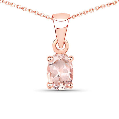 0.70 Carat Genuine Morganite .925 Sterling Silver Pendant  DestGlow