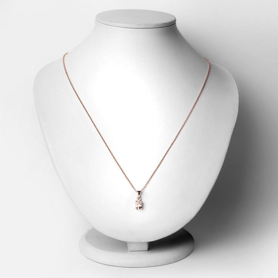 0.70 ct Genuine Morganite .925 Sterling Silver Pendant 