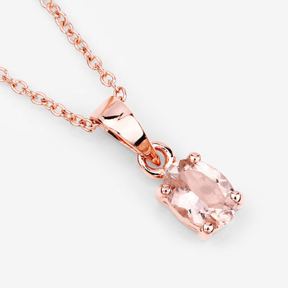 0.70 Carat Genuine Morganite .925 Sterling Silver Pendant  DestGlow