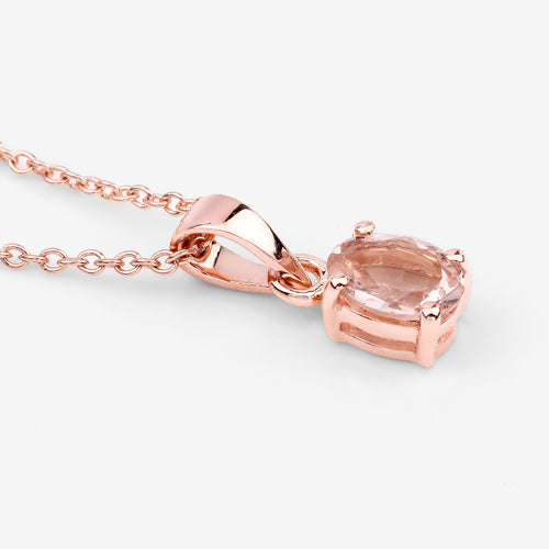 0.70 Carat Genuine Morganite .925 Sterling Silver Pendant  DestGlow