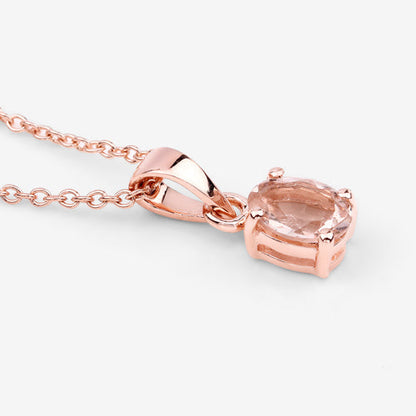 0.70 Carat Genuine Morganite .925 Sterling Silver Pendant  DestGlow