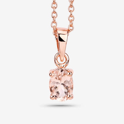 0.70 Carat Genuine Morganite .925 Sterling Silver Pendant  DestGlow