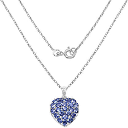 3.96 Carat Genuine Tanzanite .925 Sterling Silver Pendant by Bids.com