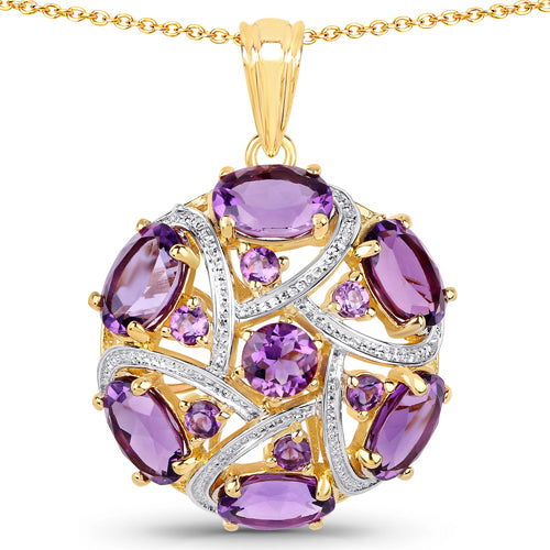 7.69 Carat Genuine Amethyst .925 Sterling Silver Pendant by Bids.com