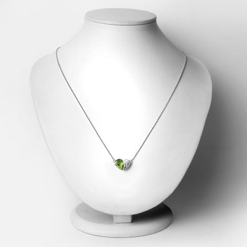 1.35 Carat Genuine Peridot .925 Sterling Silver Pendant  DestGlow