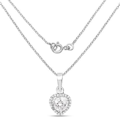 1.52 Carat Genuine White Cubic Zirconia .925 Sterling Silver Pendant  DestGlow