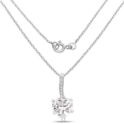 4.46 Carat Genuine White Cubic Zirconia .925 Sterling Silver Pendant by Bids.com
