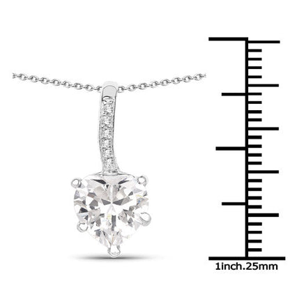4.46 Carat Genuine White Cubic Zirconia .925 Sterling Silver Pendant by Bids.com
