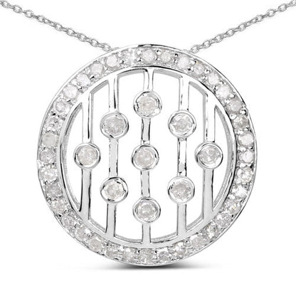 0.53 Carat Genuine White Diamond .925 Sterling Silver Pendant by Bids.com