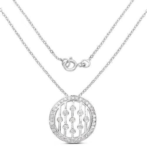 0.53 Carat Genuine White Diamond .925 Sterling Silver Pendant by Bids.com