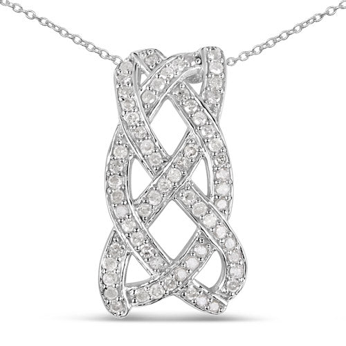 0.54 Carat Genuine White Diamond .925 Sterling Silver Pendant by Bids.com