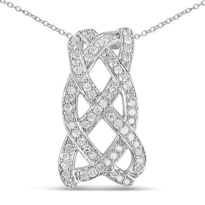 0.54 Carat Genuine White Diamond .925 Sterling Silver Pendant by Bids.com