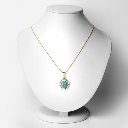 2.78 Carat Genuine Emerald and White Topaz .925 Sterling Silver Pendant by Avera Group