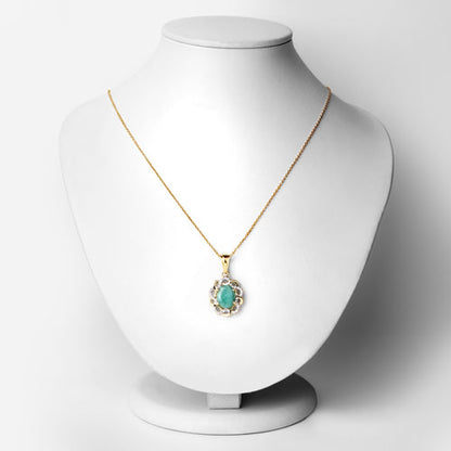 2.78 Carat Genuine Emerald and White Topaz .925 Sterling Silver Pendant by Bids.com