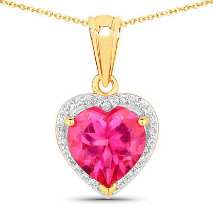 4.74 Carat Genuine Pink Topaz and White Topaz .925 Sterling Silver Pendant by Bids.com