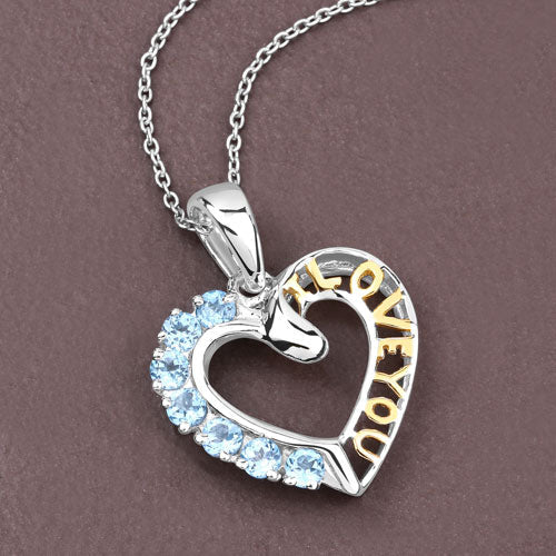 0.84 Carat Genuine Swiss Blue Topaz .925 Sterling Silver Pendant by Bids.com