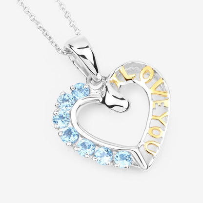 0.84 Carat Genuine Swiss Blue Topaz .925 Sterling Silver Pendant by Bids.com