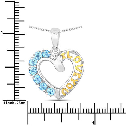 0.84 Carat Genuine Swiss Blue Topaz .925 Sterling Silver Pendant by Bids.com