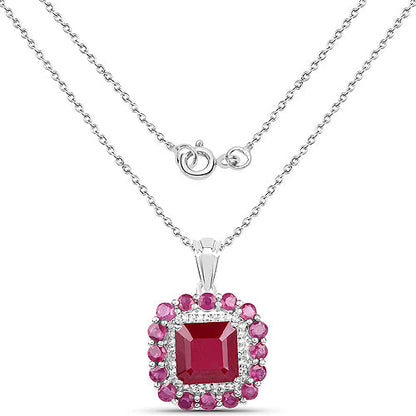 8.48 Carat Glass Filled Ruby and White Topaz .925 Sterling Silver Pendant by Bids.com