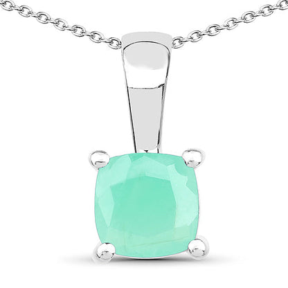 1.80 Carat Genuine Emerald, Glass Filled Ruby &amp; Glass Filled Sapphire .925 Sterling Silver Pendant by Bids.com