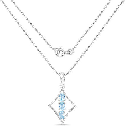 1.53 Carat Genuine Blue Topaz .925 Sterling Silver Pendant  DestGlow