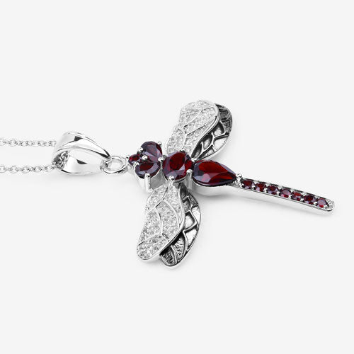 2.29 Carat Genuine Garnet and White Topaz .925 Sterling Silver Pendant by Bids.com