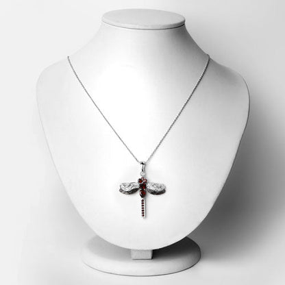 2.29 Carat Genuine Garnet and White Topaz .925 Sterling Silver Pendant by Bids.com