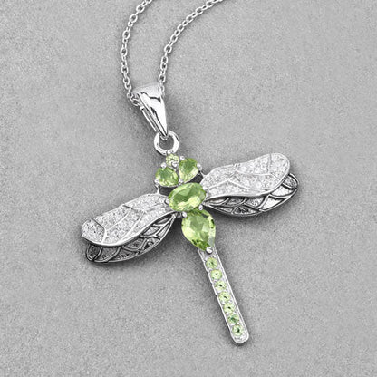 1.98 Carat Genuine Peridot and White Topaz .925 Sterling Silver Pendant by Bids.com