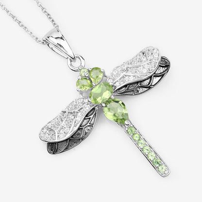 1.98 Carat Genuine Peridot and White Topaz .925 Sterling Silver Pendant by Bids.com