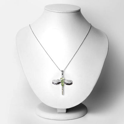 1.98 Carat Genuine Peridot and White Topaz .925 Sterling Silver Pendant by Bids.com