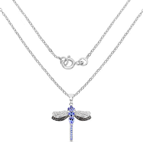 1.93 Carat Genuine Tanzanite and White Topaz .925 Sterling Silver Pendant by Bids.com