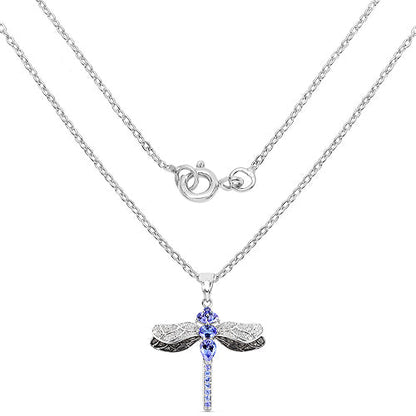 1.93 Carat Genuine Tanzanite and White Topaz .925 Sterling Silver Pendant by Bids.com