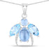 9.06 Carat Genuine Blue Topaz and White Topaz .925 Sterling Silver Pendant by Bids.com