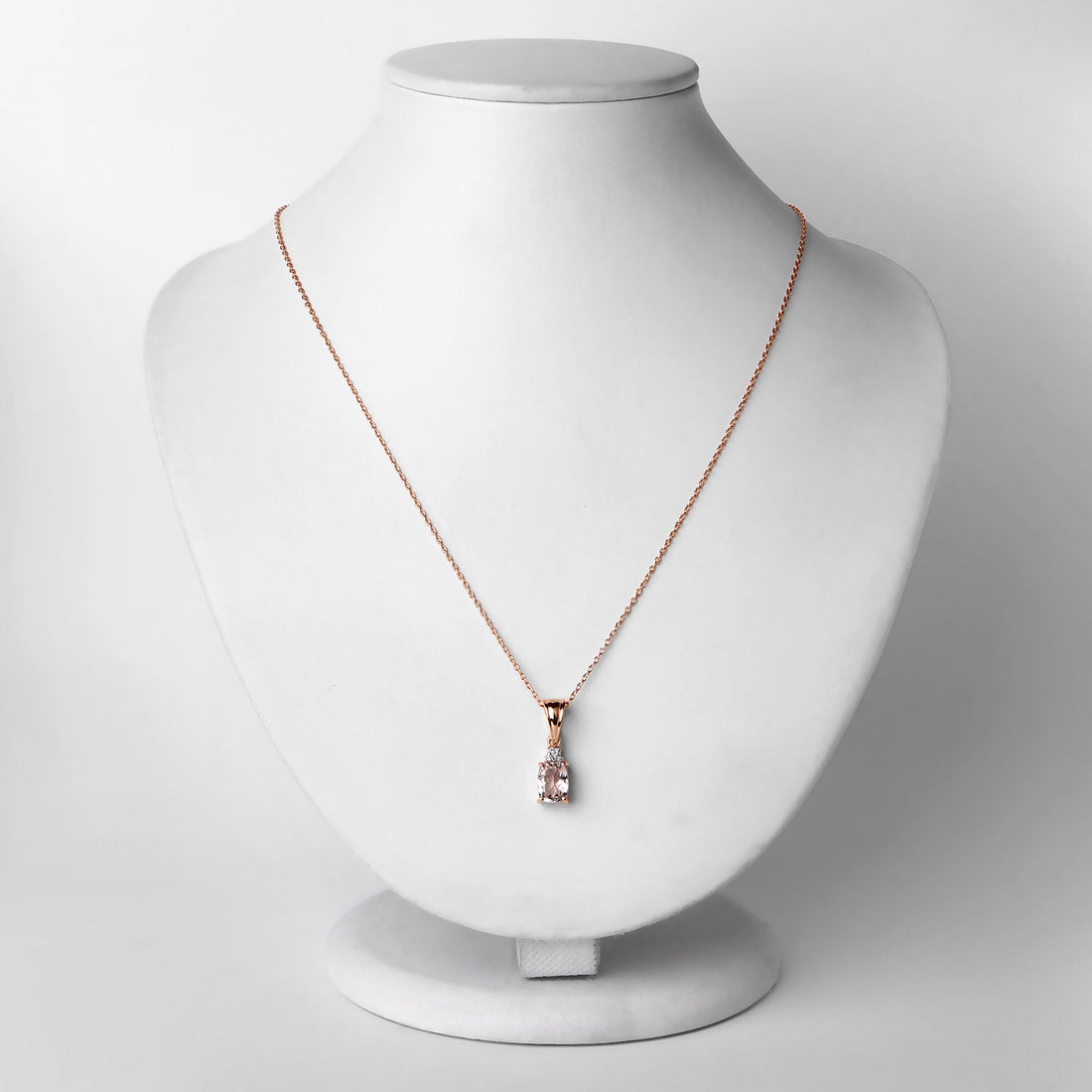 1.12 Carat Genuine Morganite and White Topaz .925 Sterling Silver Pendant by Avera Group