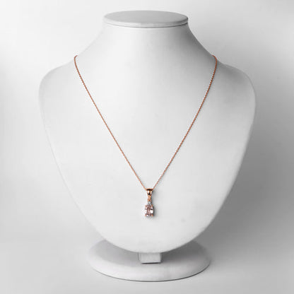 1.12 Carat Genuine Morganite and White Topaz .925 Sterling Silver Pendant by Bids.com